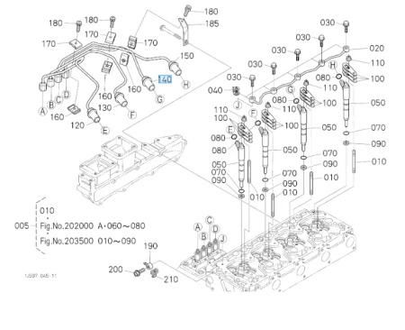 Przewód wtryskowy Kubota 1J55053730