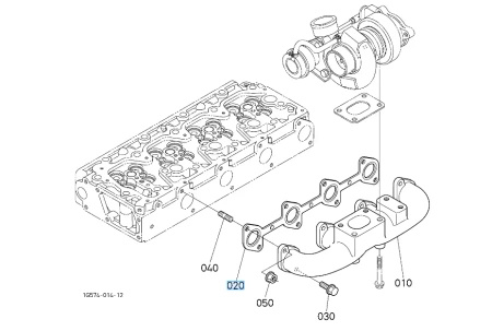 Uszczelka kolektora wydechowego Kubota 1J55012352