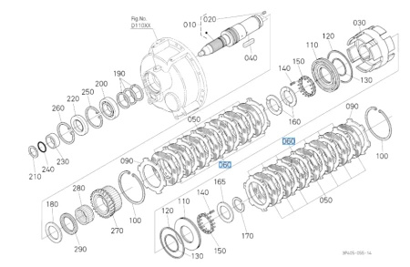 Tarcza zewnętrzna wałka wejściowego Kubota 3F75024482