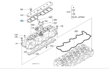 Uszczelka pokrywy zaworów górna Kubota 1G41014530