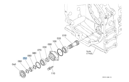 Tulejka wałka jazdy Kubota 3634041300