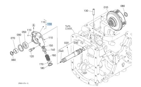 Obudowa zaworu sprzęgła WOM Kubota 3N30027202
