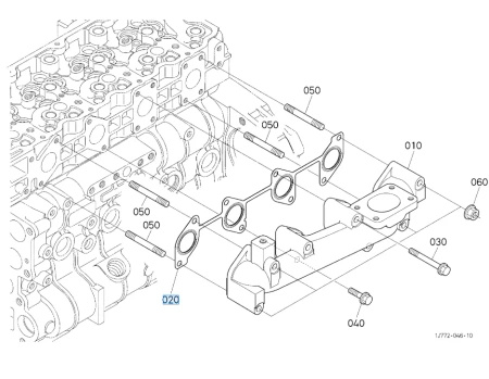 Uszczelka kolektora wydechowego Kubota 1J77012350