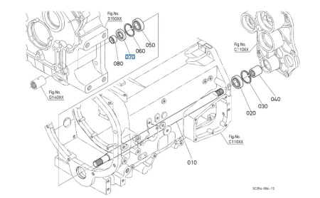 Uszczelniacz przeniesienia napędu Kubota 3A02141260