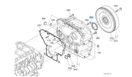 Uszczelniacz wału korbowego tylny Kubota 1G77204460