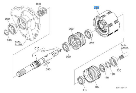 Kosz sprzęgłowy rewersu kompletny Kubota 3C15123203
