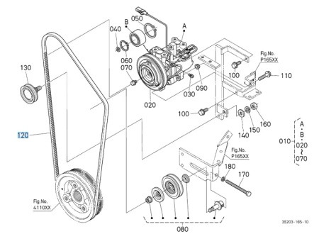 Pasek klinowy klimatyzacji Kubota 3S20579320