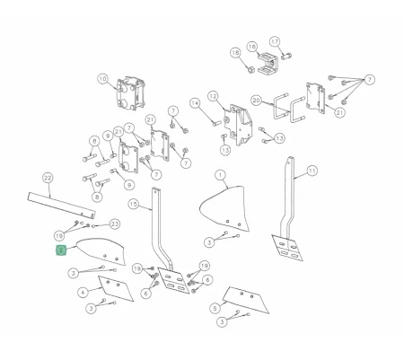Odkładnica przedpłużka niska lewa KK066881R