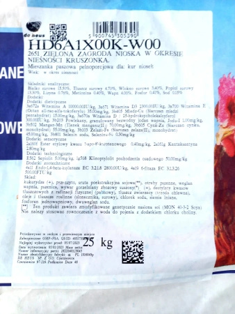 Pasza dla kur niosek: 2651 zielona zagroda nioska - kruszonka De Heus 25kg
