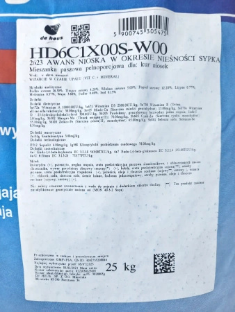 Pasza dla kur niosek: 2623 Awans nioska - sypka De Heus 25kg
