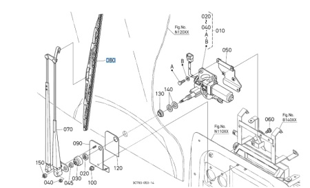 Wycieraczka przednia Kubota 3C58171130