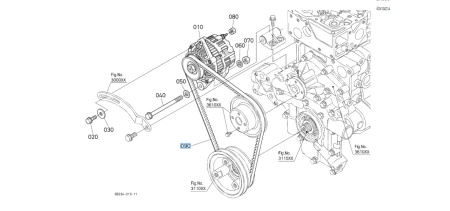 Pasek klinowy alternatora Kubota 3C63216253
