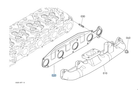 Uszczelka kolektora wydechowego Kubota 1J52712350