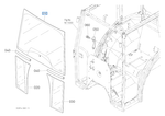 Szyba przednia górna Kubota 3C86170510