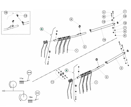 Mocowanie palca kompletne Kverneland A131491630