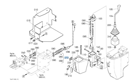 Linka sterująca joysticka Kubota 7J80077450