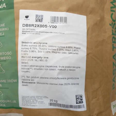 Pasza dla krów 38 Optimal sypki 20kg De Heus