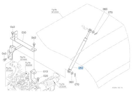 Siłownik gazowy maski Kubota 3C00183310