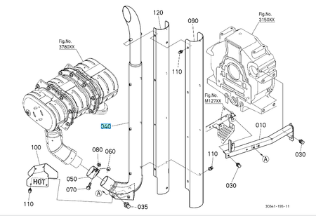 Tłumik pionowy Kubota 3C65112123