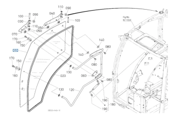 Szyba drzwi prawych Kubota 3S20070670