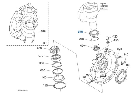 Uszczelniacz zwrotnicy przedniej osi Kubota 3375043363