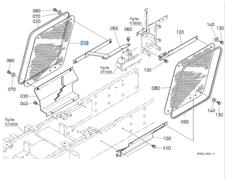 Osłona siatkowa maski Kubota 3T40583252