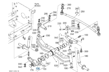 Mocowanie mechanizmu różnicowego tylnej osi Kubota K351156140