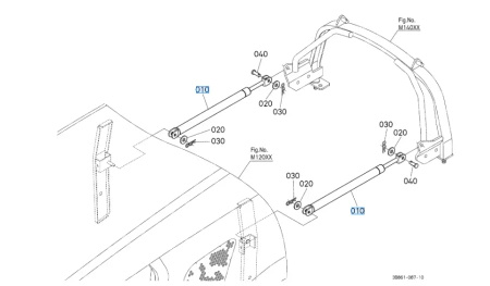 Siłownik gazowy maski Kubota 3C65183312