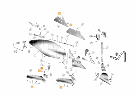 Śruba płużna 1-stronnie ścięta M14x34 kl. 12.9 z nakrętką Kverneland KK013332R