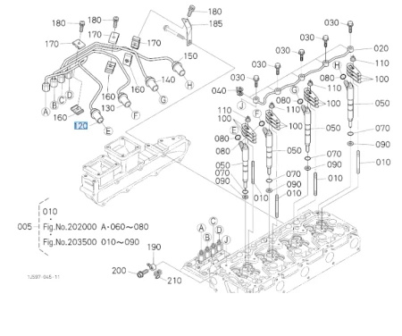 Przewód wtryskowy Kubota 1J55053710