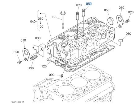 Prowadnica zaworu wydechowego Kubota 1584113560