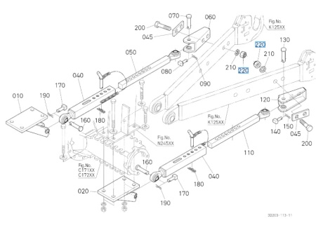 Nakrętka stabilizatora Kubota 0257650200