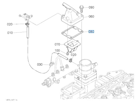 Uszczelka zaworu EGR Kubota 1J57417380