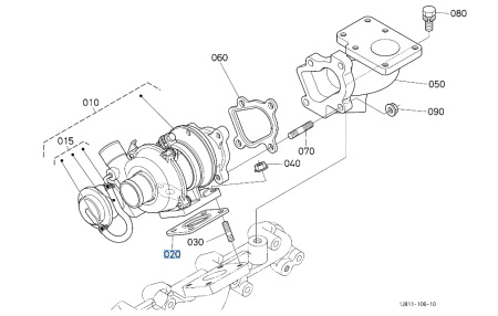 Uszczelka turbosprężarki Kubota 1648317100