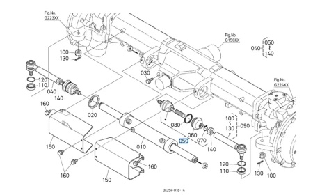 Przegub osiowy drążka kierowniczego Kubota 3A12162980