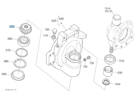 Tryb stożkowy zwrotnicy Kubota 3C09143520