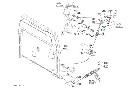 Linka rewersu Kubota 3A69134590