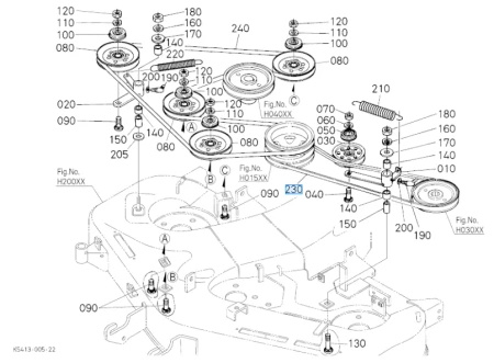 Pasek klinowy lewy Kubota K527671410