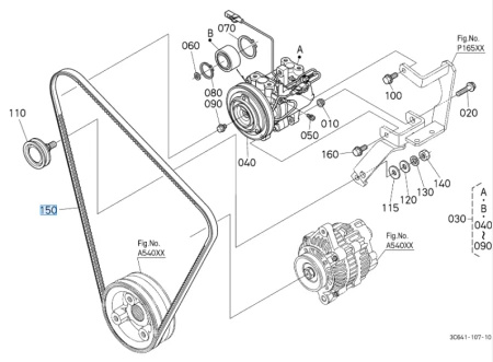 Pasek klinowy klimatyzacji Kubota 3C65179322