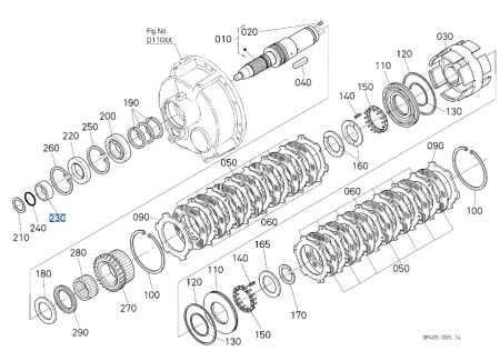 Tuleja wałka Kubota 3F75023253