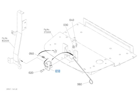 Zamek mocowania wspornika reflektora i podstawy filtra powietrza Kubota 3C08121792