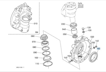 Łożysko obudowy przedniej osi Kubota 3375043290