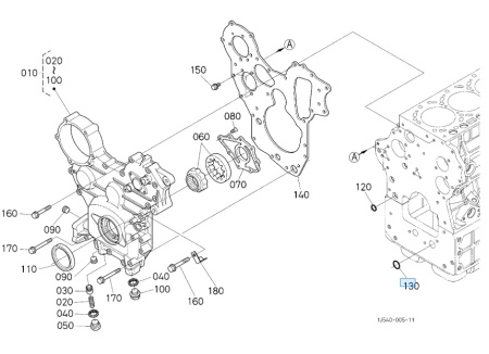 Oring przedniej pokrywy skrzyni Kubota 0481400240