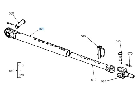 Pręt zewnętrzny stabilizatora Kubota W23TS01053