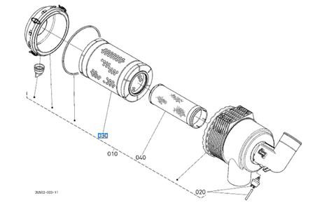 Filtr powietrza zewnętrzny Kubota 3U50311210