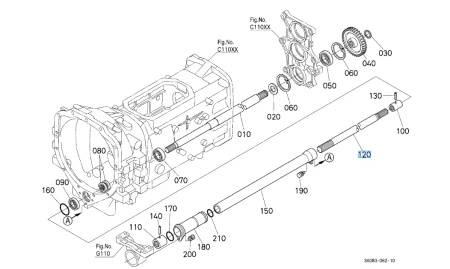 Wał napędowy przedniego mostu Kubota 3A16141322