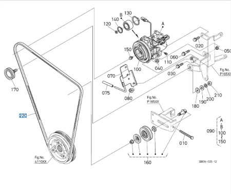 Pasek klinowy klimatyzacji Kubota 3B88179322