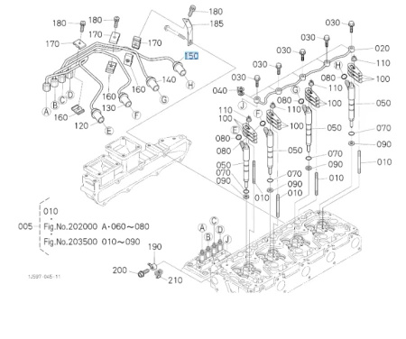 Przewód wtryskowy Kubota 1J55053740