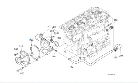 Uszczelka pompy wody Kubota 1C01073430