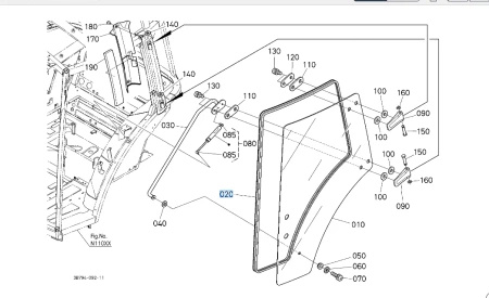 Uszczelka drzwi lewych Kubota 3C58170686